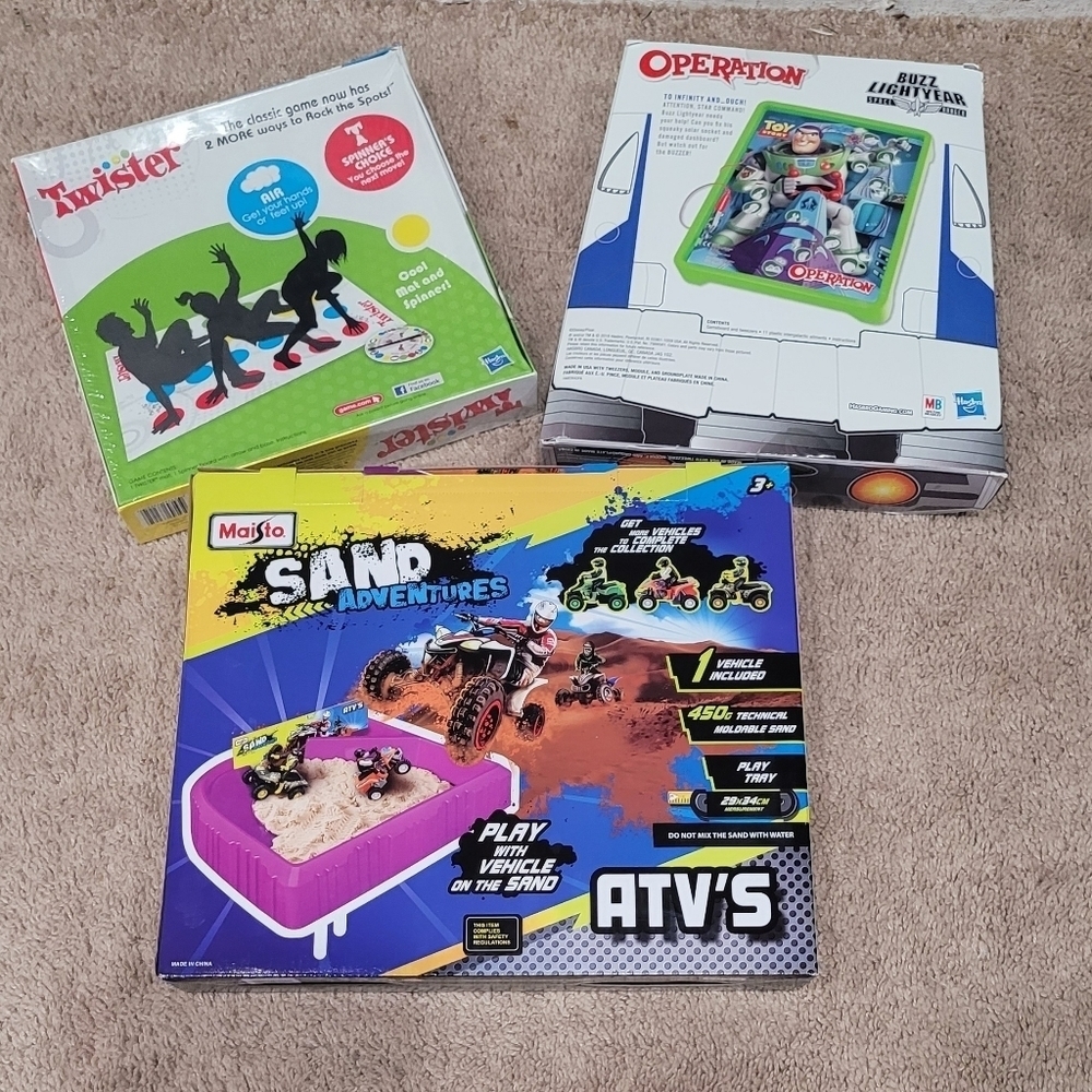 Children Activity Games Twister/ Buzz Lightyear Operation/ ATV Sand Play Age 6+ - Picture 2 of 8